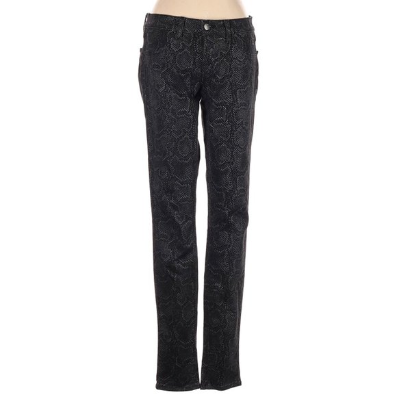 J Brand Jeans BlkGray Animal Print Straight Leg Mid Rise Waist Sz 25 #448 - Picture 1 of 2